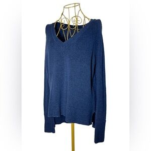 J. Crew Soft Merino Wool & Alpaca Blend Lightweight V-Neck Hi-Low Sweater, Small